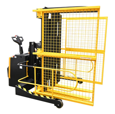 Steel Portable Pallet Inverter With Cage 32 In. to 76 In Fork Opening 3,000 Lb. Capacity Yellow/Black